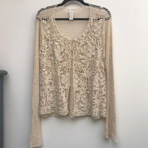 J.Jill knit cardigan sweater in cream. Size XL